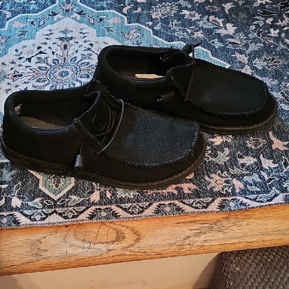 Hey Dude Black Canvas Slip-Ons